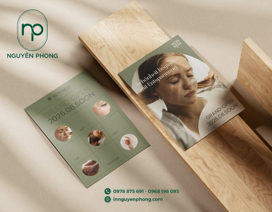 Mẫu logo thẩm mỹ viện in trên tờ rơi